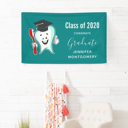 Fijne tandheelkundige verzorging met tandenborstel spandoek (Insitu)