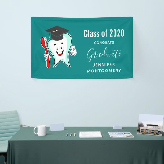 Fijne tandheelkundige verzorging met tandenborstel spandoek (Beurs)