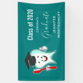 Fijne tandheelkundige verzorging met tandenborstel spandoek (Verticaal)