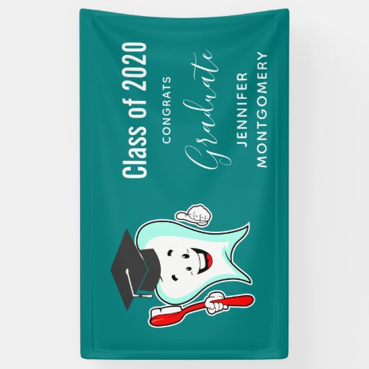 Fijne tandheelkundige verzorging met tandenborstel spandoek (Verticaal)