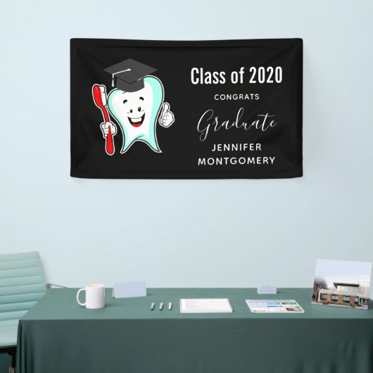 Fijne tandheelkundige verzorging met tandenborstel spandoek (Beurs)