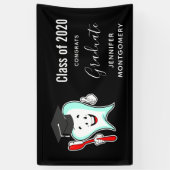 Fijne tandheelkundige verzorging met tandenborstel spandoek (Verticaal)