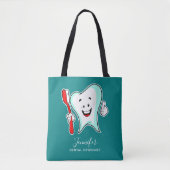 Fijne tandheelkundige verzorging met tandenborstel tote bag (Voorkant)