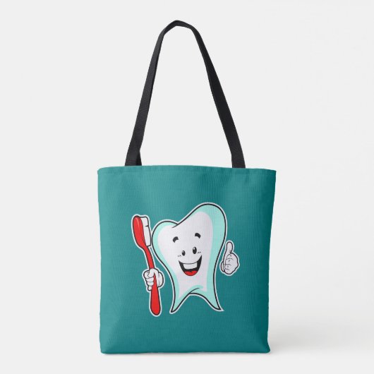 Fijne tandheelkundige verzorging met tandenborstel tote bag (Achterkant)