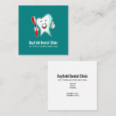 Fijne tandheelkundige verzorging met tandenborstel vierkante visitekaartje (Voorkant / Achterkant)