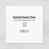 Fijne tandheelkundige verzorging met tandenborstel vierkante visitekaartje (Achterkant)