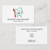 Fijne tandheelkundige verzorging met tandenborstel visitekaartje (Voorkant / Achterkant)