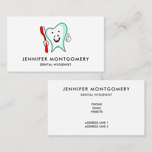 Fijne tandheelkundige verzorging met tandenborstel visitekaartje (Voorkant / Achterkant)