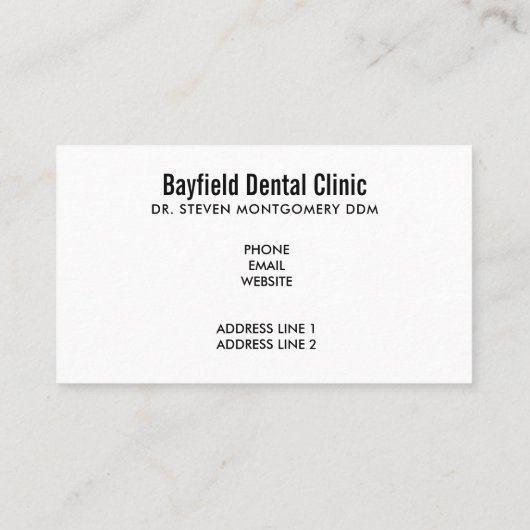 Fijne tandheelkundige verzorging met tandenborstel visitekaartje (Achterkant)