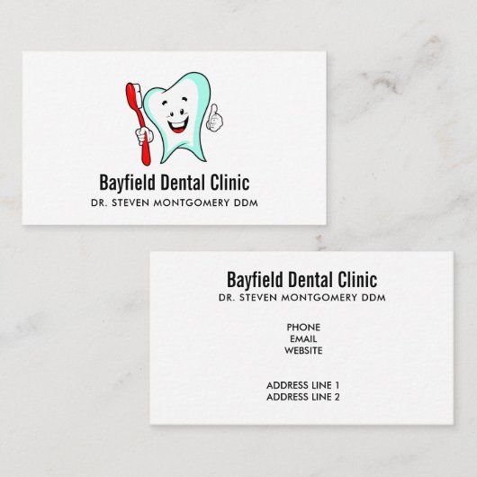 Fijne tandheelkundige verzorging met tandenborstel visitekaartje (Voorkant / Achterkant)