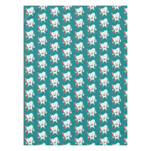 Fijne tandheelkundige verzorging met tandwielborst tafelkleed (Voorkant)