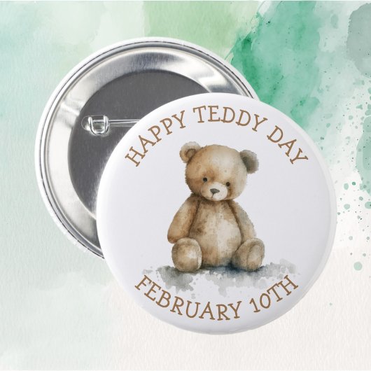 Fijne Teddydag | 10 februari Ronde Button 5,7 Cm