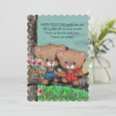 Fijne Teddydag Feestdagenkaart (Staand voorkant)