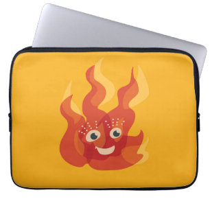 Fijne tekenfilm brandende vuurvlam laptop sleeve