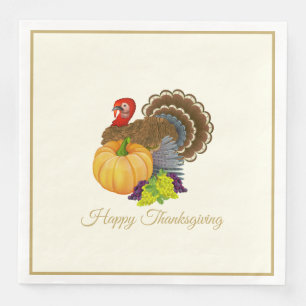 Fijne Thanksgiving aan de pompoenpartij Turkije Servet