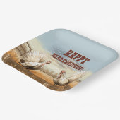 Fijne Thanksgiving! Bewerkbare mannen Papieren Bordje (Gebogen)