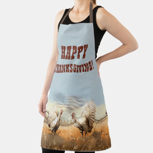 Fijne Thanksgiving! Bewerkbare mannen Schort (Insitu)