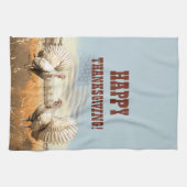 Fijne Thanksgiving! Bewerkbare mannen Theedoek (Horizontaal)