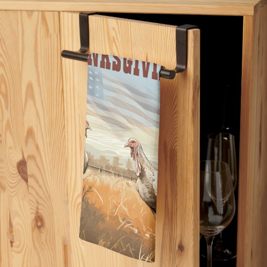 Fijne Thanksgiving! Bewerkbare mannen Theedoek (Derde Gevouwen)