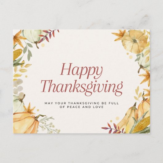 Fijne thanksgiving  briefkaart (Voorkant)