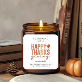 Fijne Thanksgiving | Candle Business Branding Vierkante Sticker
