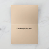 Fijne Thanksgiving: Dankbaar voor jou Feestdagen Kaart (Binnen)
