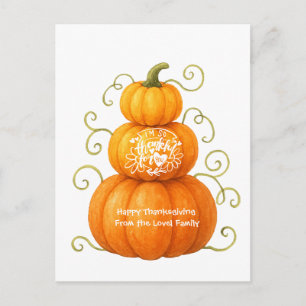 Fijne Thanksgiving Dankbare Pompoenen Briefkaart