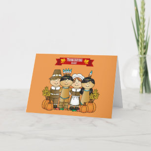 Fijne Thanksgiving Day mensen Feestdagen Kaart