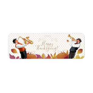 Fijne Thanksgiving! Friendsgiving Jazz Muziek Retr Etiket