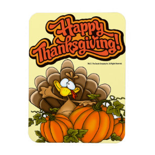 "Fijne Thanksgiving!" Grappige kalkoenmagneet Magneet
