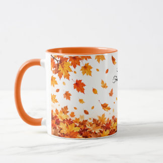 Fijne Thanksgiving Herfstbladeren Herfst Koffiemok Mok