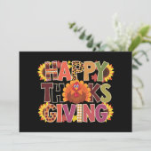 Fijne Thanksgiving Kalkoen Grappige Pompoen Seizoe Feestdagenkaart (Staand voorkant)