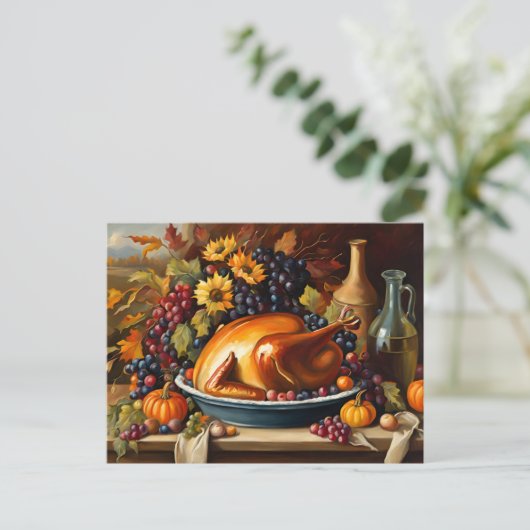 Fijne Thanksgiving, kleurrijke viering, Briefkaart (Staand voorkant)