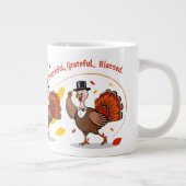 Fijne Thanksgiving met dankzeggingen Grote Koffiekop (Rechts)