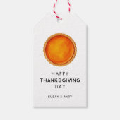 Fijne Thanksgiving met pompoentaart Cadeaulabel (Voorkant)