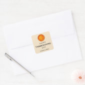 Fijne Thanksgiving met pompoentaart Vierkante Sticker (Envelop)