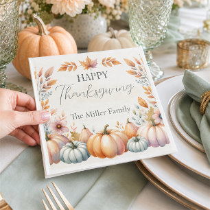 Fijne Thanksgiving Pastelkleurige Pompoenen, Perso Servet