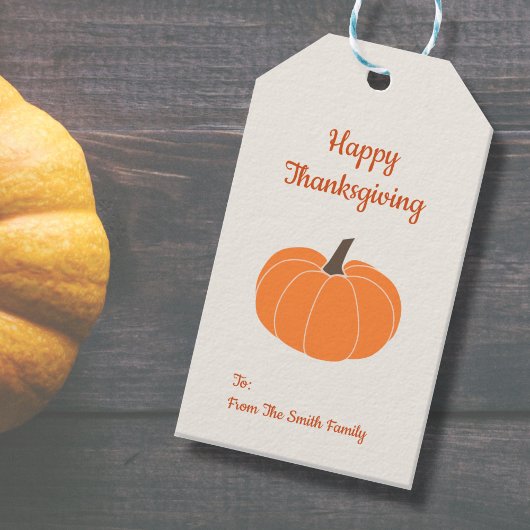 Fijne Thanksgiving Pompoen Cadeaubijsluiter Cadeaulabel