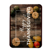 Fijne Thanksgiving Pompoenen op Rustiek Hout Magneet (Verticaal)