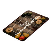 Fijne Thanksgiving Pompoenen op Rustiek Hout Magneet (Linkerzijde)