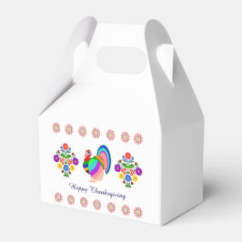 Fijne Thanksgiving. Poolse design bloemen. Bedankdoosjes