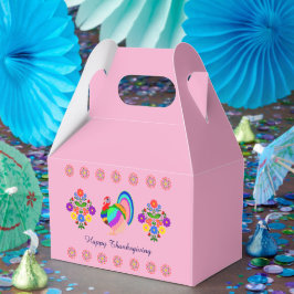 Fijne Thanksgiving. Poolse design bloemen. Bedankdoosjes