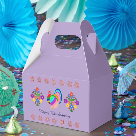 Fijne Thanksgiving. Poolse design bloemen. Bedankdoosjes (Feest)