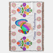 Fijne Thanksgiving. Poolse design bloemen. Deken (Voorkant Verticaal)