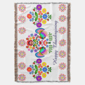 Fijne Thanksgiving. Poolse design bloemen. Deken (Voorkant Verticaal)