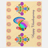 Fijne Thanksgiving. Poolse design bloemen. Fleece Deken (Voorkant)