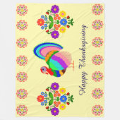 Fijne Thanksgiving. Poolse design bloemen. Fleece Deken (Voorkant)