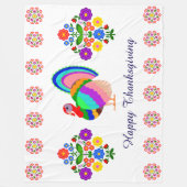 Fijne Thanksgiving. Poolse design bloemen. Fleece Deken (Voorkant)