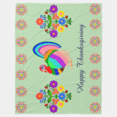 Fijne Thanksgiving. Poolse design bloemen. Fleece Deken (Voorkant)