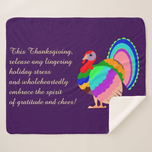 Fijne Thanksgiving. Poolse design bloemen. Sherpa Deken (Voorkant (horizontaal))